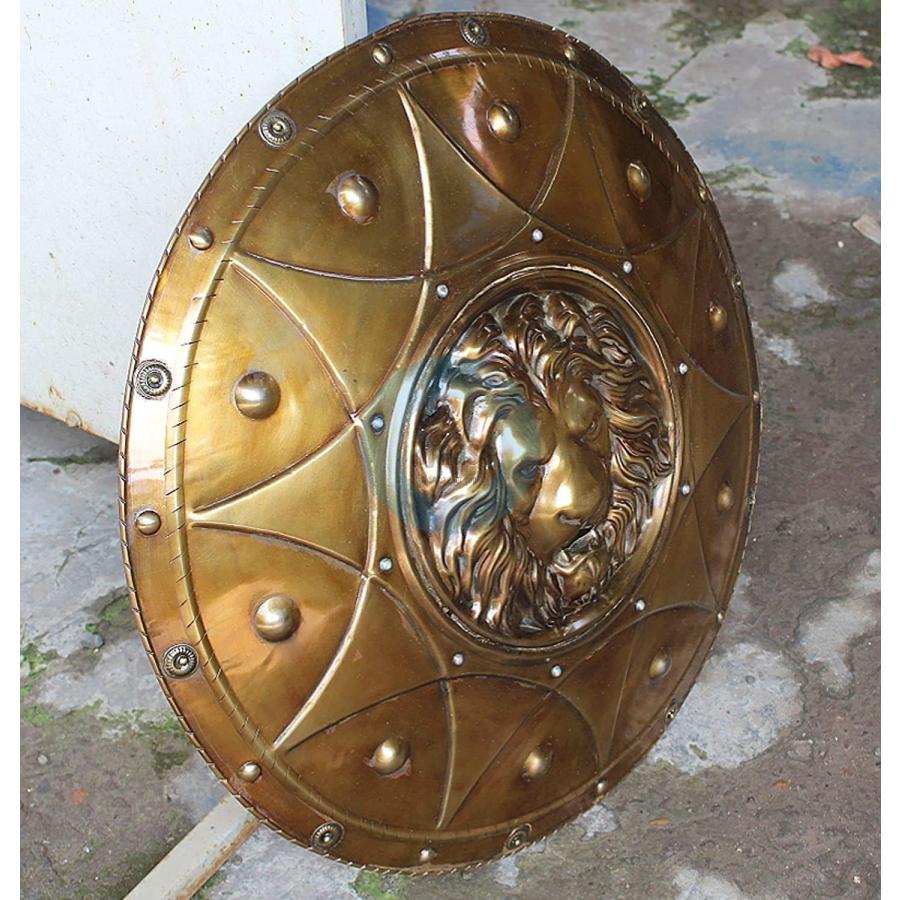 トロイ戦争 ライオンの飾りを付けた古代ギリシャのシールド楯 手作り