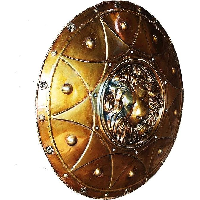 トロイ戦争 ライオンの飾りを付けた古代ギリシャのシールド楯 手作り