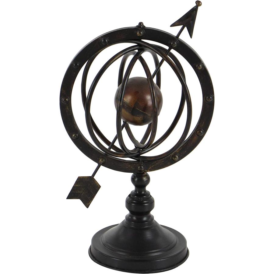 高さ約43cm航海用 鉄製の渾天儀(アーミラリ天球儀) 真鍮仕上げの鉄製