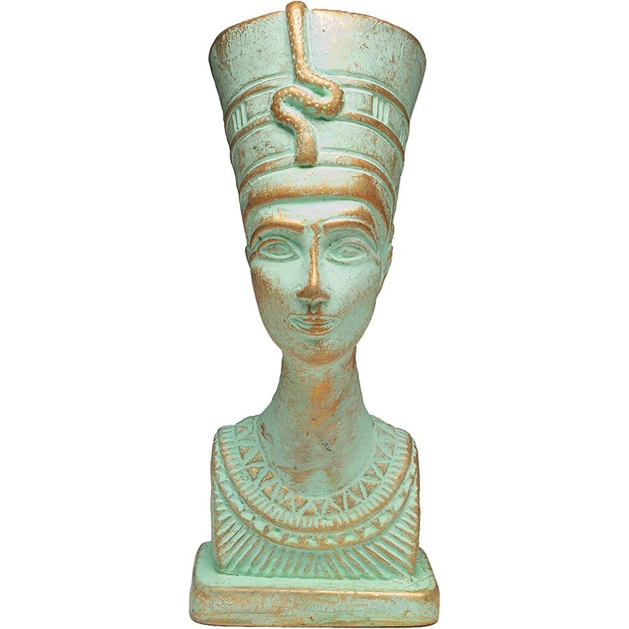 緑青仕上げ -古代エジプト ネフェルティティ女王 胸像 彫刻-高さ 約12.7ｃｍ エジプト製彫像 贈り物(輸入品） |  | 03