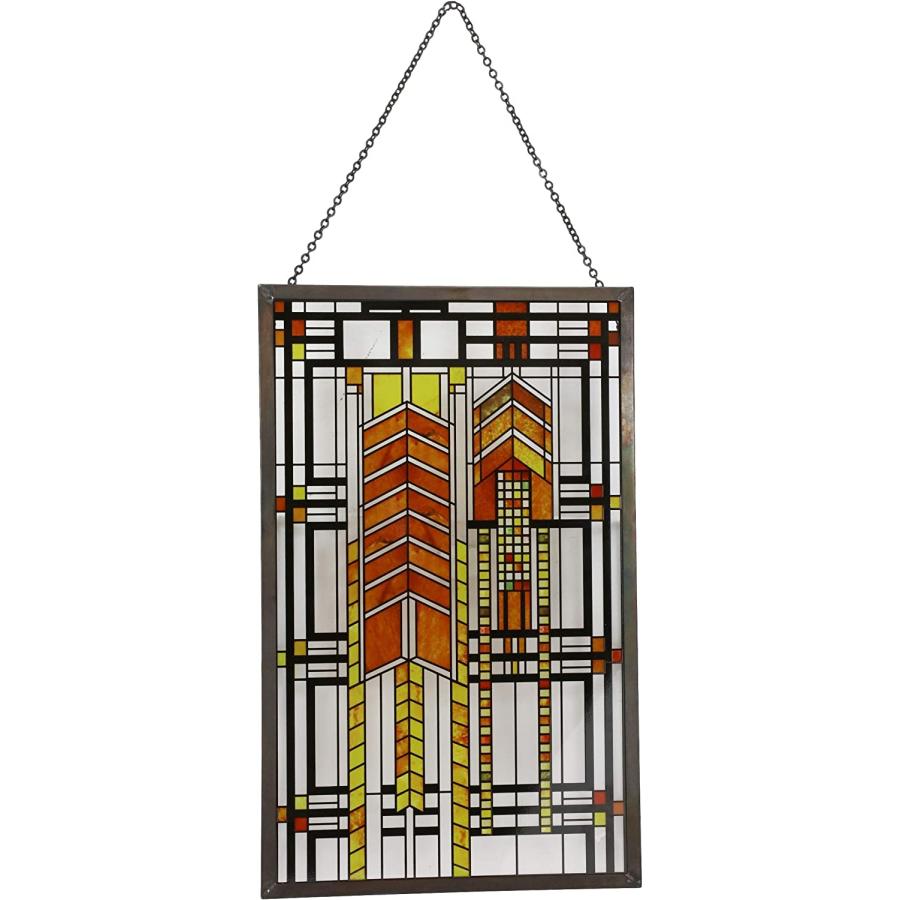セール！即納！フランクロイドライト秋のウルシステンドグラスアートメタルフレーム壁掛けスーザン・ローレンスダナハウス輸入品 |  | 04