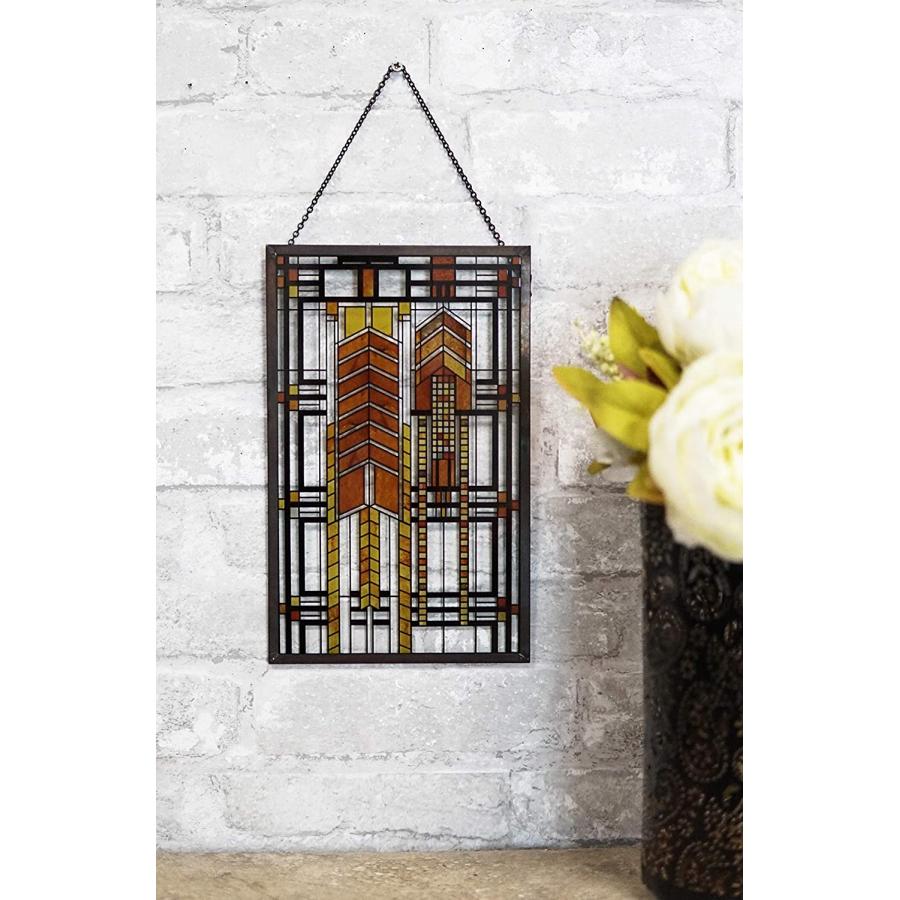 セール！即納！フランクロイドライト秋のウルシステンドグラスアートメタルフレーム壁掛けスーザン・ローレンスダナハウス輸入品 |  | 06