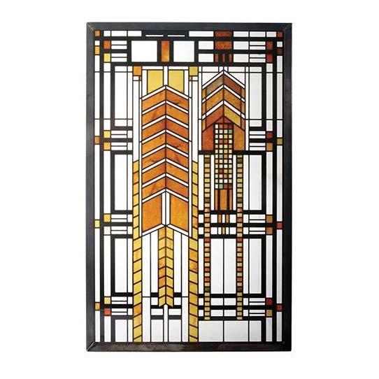 セール！即納！フランクロイドライト秋のウルシステンドグラスアートメタルフレーム壁掛けスーザン・ローレンスダナハウス輸入品 |  | 09