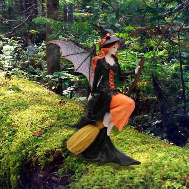 フェアリーランド魔法のほうきに乗ったダーク・フェアリー魔女の フェアリーランド魔法のほうきに乗ったダーク・フェアリー魔女の