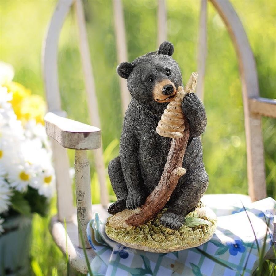 ハニー！好奇心旺盛なツキノワグマの子熊像彫像 インテリア装飾 アート