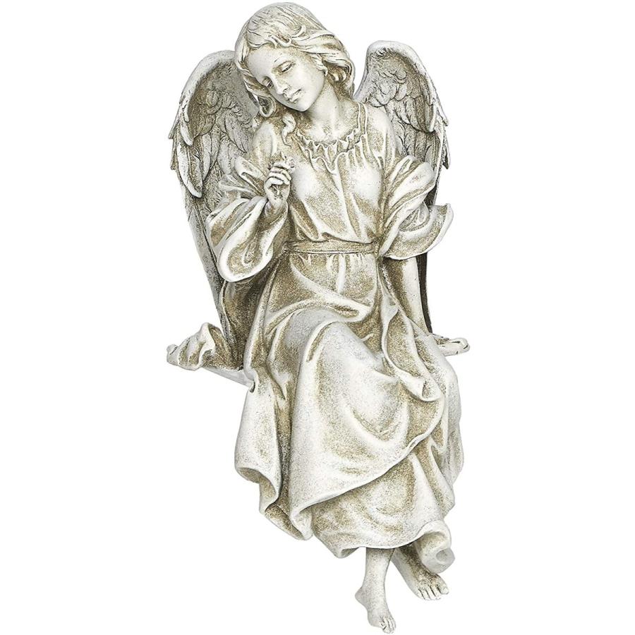 座って顔を左に向けて、見下ろしている天使 高さ 約30cm 彫像 彫刻