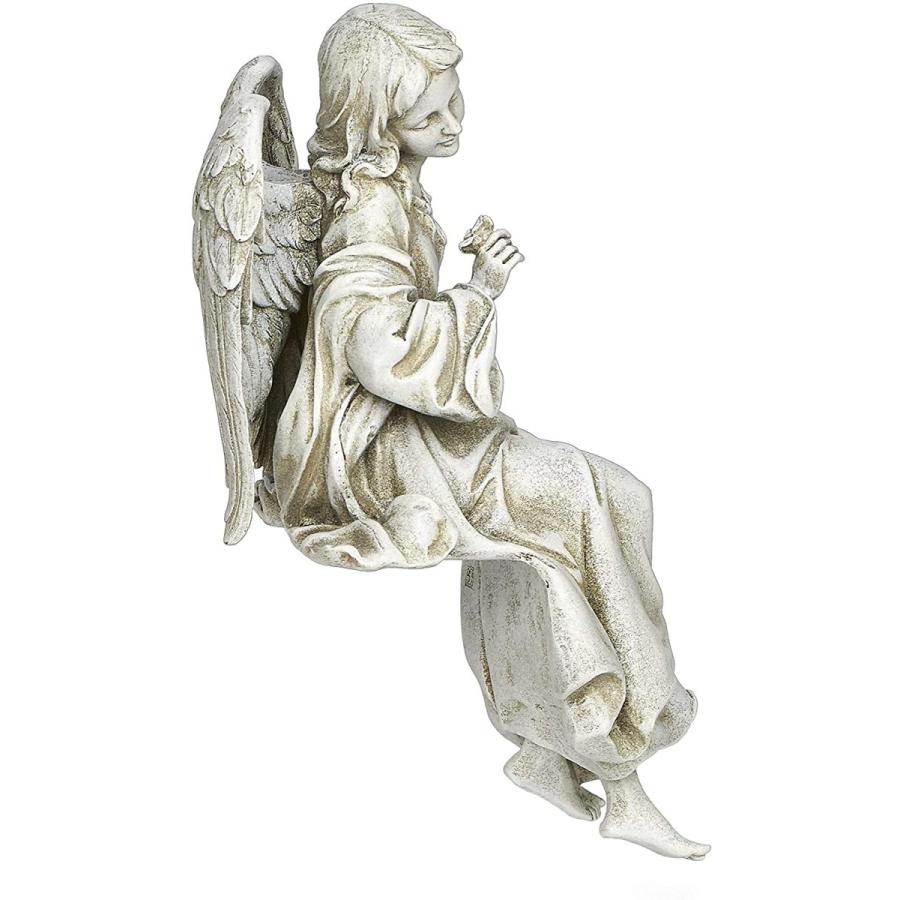 座って顔を左に向けて、見下ろしている天使 高さ 約30cm 彫像 彫刻