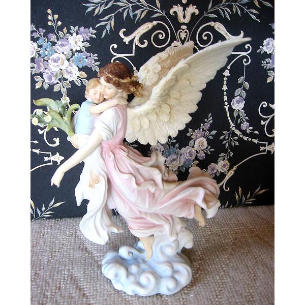 天使のアーチ家庭祭壇＋天使　カトリック 守護天使 ミカエル ブロンズ風彫像 彫刻/ カトリック教会 祭壇