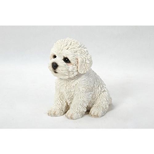 座る子犬の ビション・フリーゼ 彫像 彫刻 高さ 約15cm