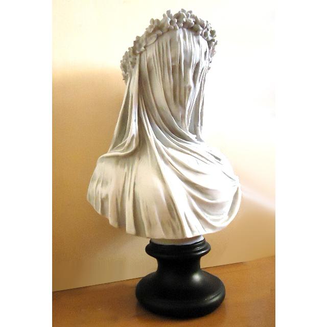 花嫁 ラファエロ モンティ作 花嫁胸像 ベールを被った美しい女性 花嫁胸像 彫刻 彫像 ヴェールを被ったウェスタ神 贈り物 輸入品 T8a061 浪漫堂ショップ 通販 Yahoo ショッピング