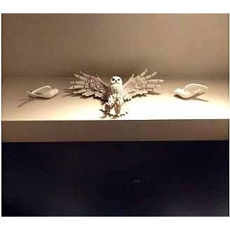 動物彫刻 神秘的な妖精 白フクロウ(梟)壁彫刻 彫像/ バード 動物彫刻 神秘的な妖精 白フクロウ(梟)壁彫刻 彫像/ バード