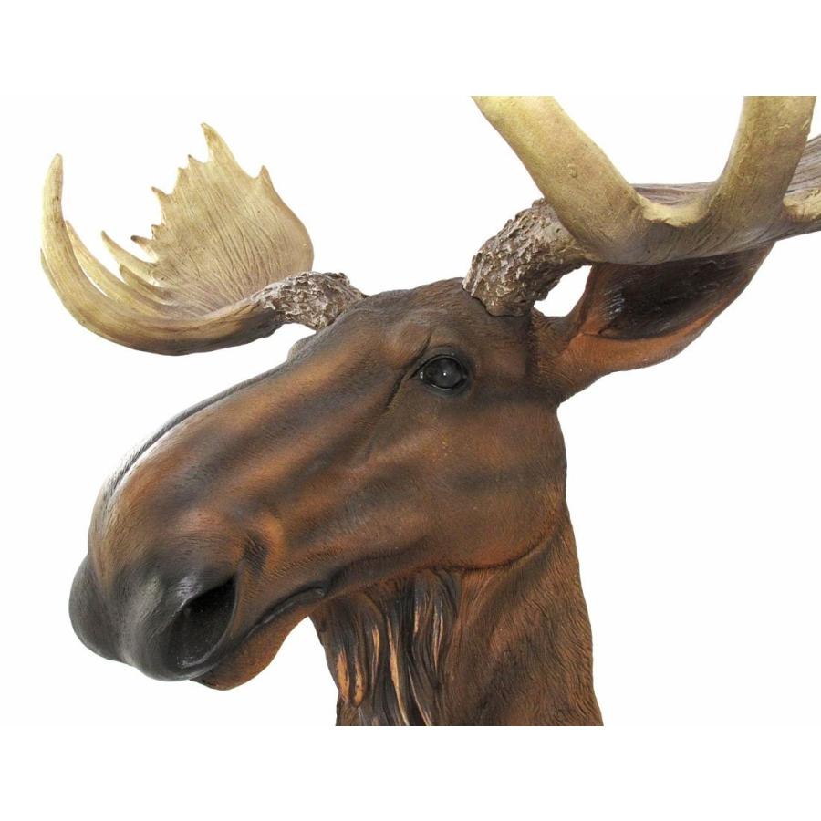 北米大陸のヘラジカ (ムース) 頭部 壁掛け彫像 彫刻(輸入品) ロッジや