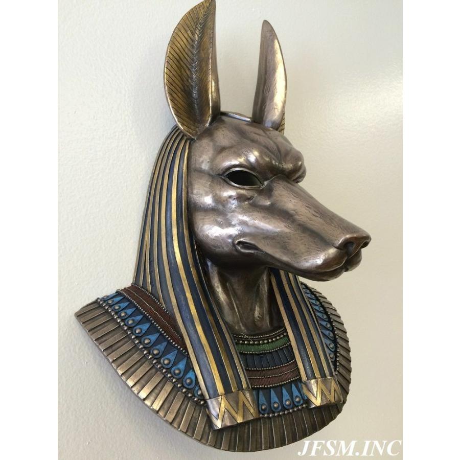 古代エジプト 守護神アヌビス 胸像 ブロンズ風｜空間浄化・守護 ピラミッド像 古代エジプト アヌビス神 胸像 ブロンズ風 彫像 彫刻 高さ36cm