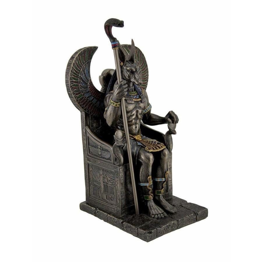 玉座に座る 古代エジプトの神 アヌビス神 彫像 彫刻/ ピラミッド 