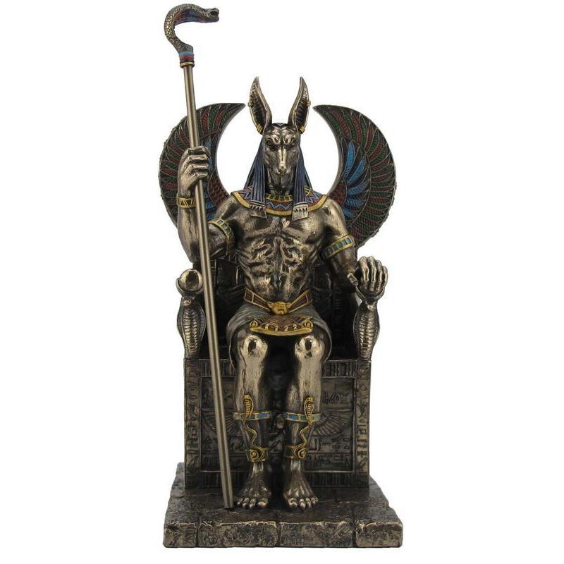 玉座に座る 古代エジプトの神 アヌビス神 彫像 彫刻/ ピラミッド 玉座に座る 古代エジプトの神 アヌビス神 彫像 彫刻/ ピラミッド