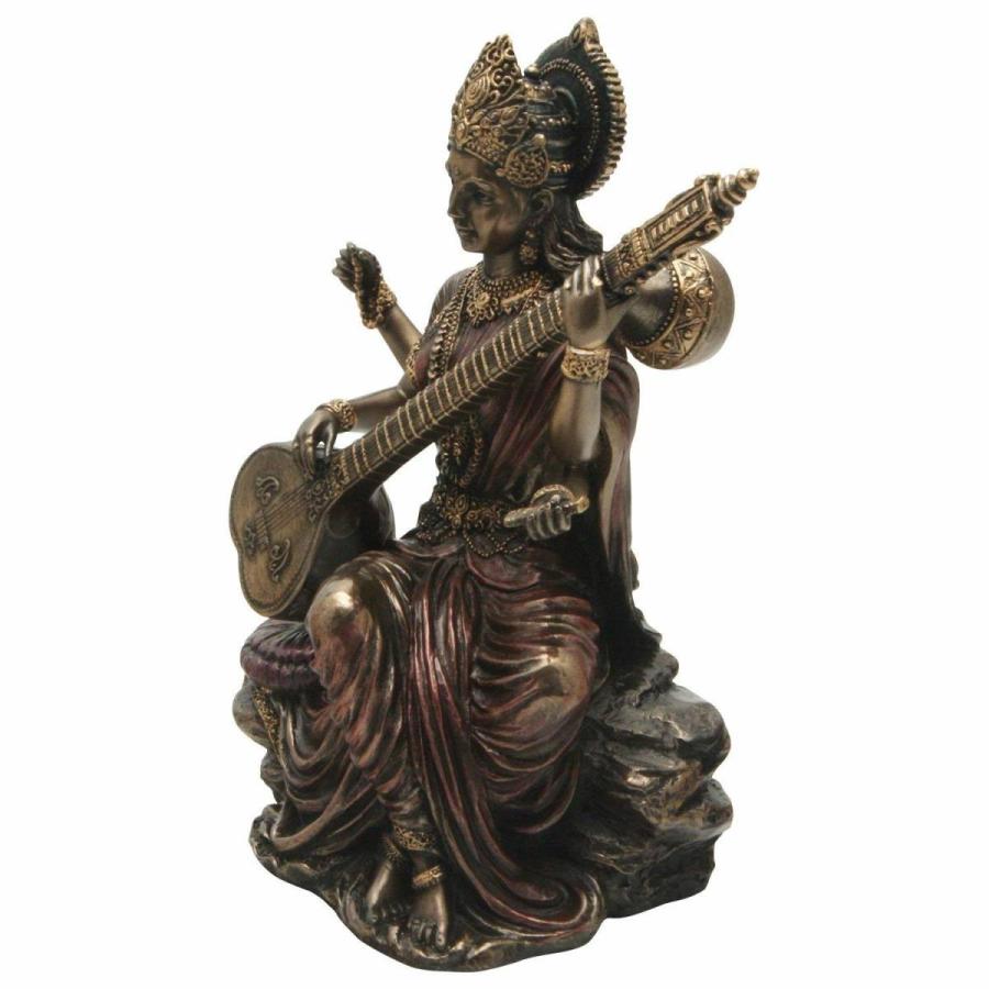 東洋彫刻 弁才天（弁財天）彫像 知識と音楽 芸術の女神 サラス
