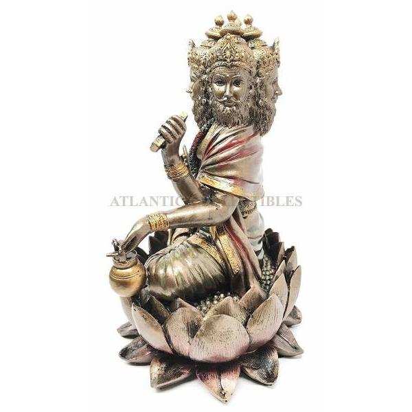 ヒンドゥー教 創造神 蓮の王座に座る ブラフマー神 （梵天