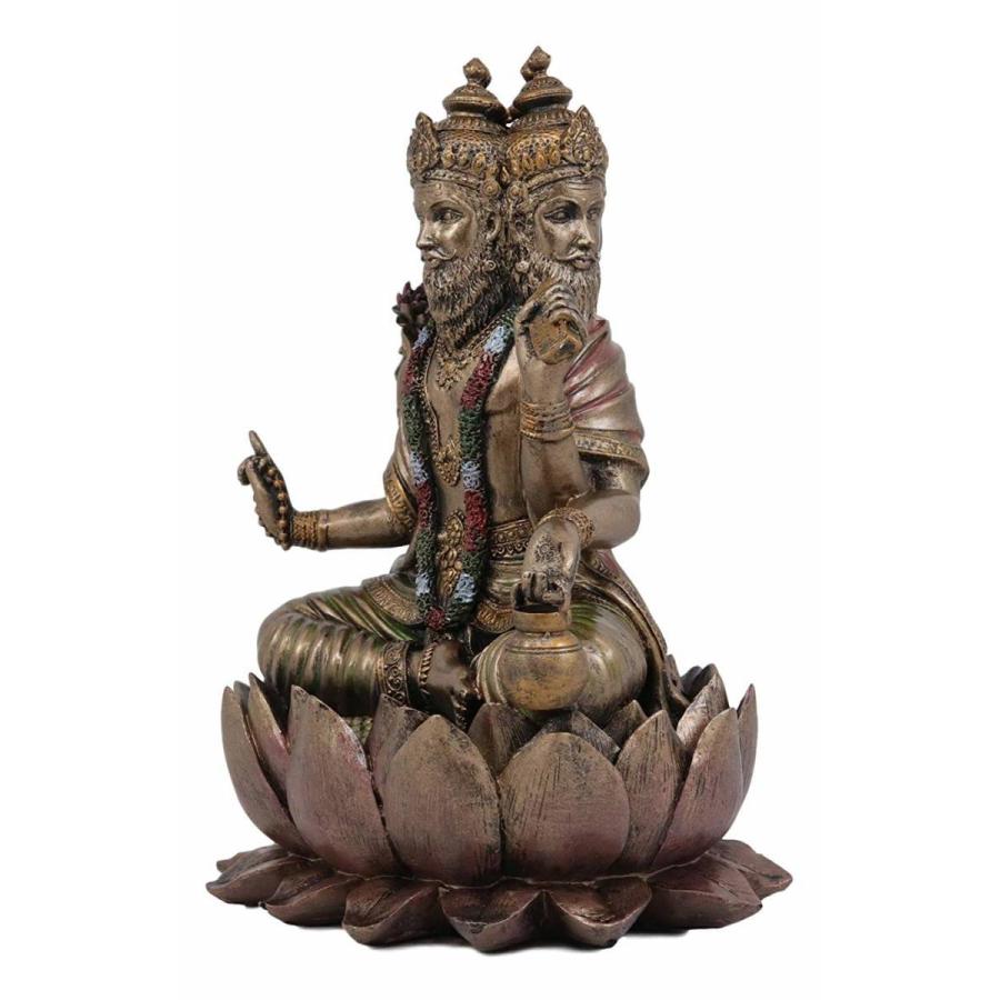 ヒンドゥー教 創造神 蓮の王座に座る ブラフマー神 （梵天）インド宗教神話 仏像彫刻 彫像（輸入品） |  | 06