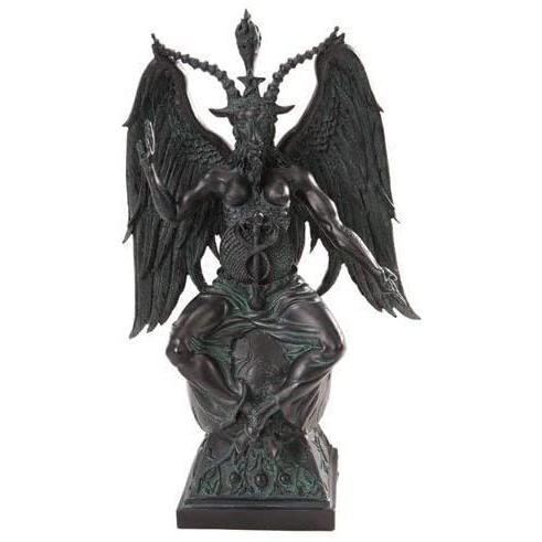 バフォメット 黒魔術サタン悪魔彫刻デビル置物オカルト黒山羊