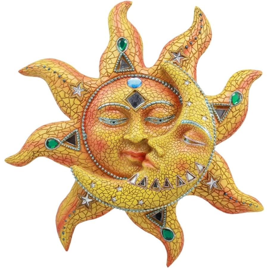 黄色いモザイクの太陽と月 インテリア彫像 彫刻 新築祝い 贈り物 プレゼントイラスト エスニック 応援グッズ 輸入品 T8y071 浪漫堂ショップ 通販 Yahoo ショッピング