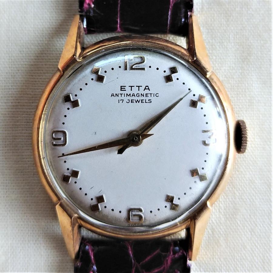 古いETTA社金無垢製(18K)腕時計 手巻き中古動作品 古いETTA社金無垢製(18K)腕時計 手巻き中古動作品