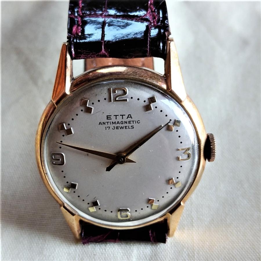 古いETTA社金無垢製(18K)腕時計 手巻き中古動作品 古いETTA社金無垢製(18K)腕時計 手巻き中古動作品