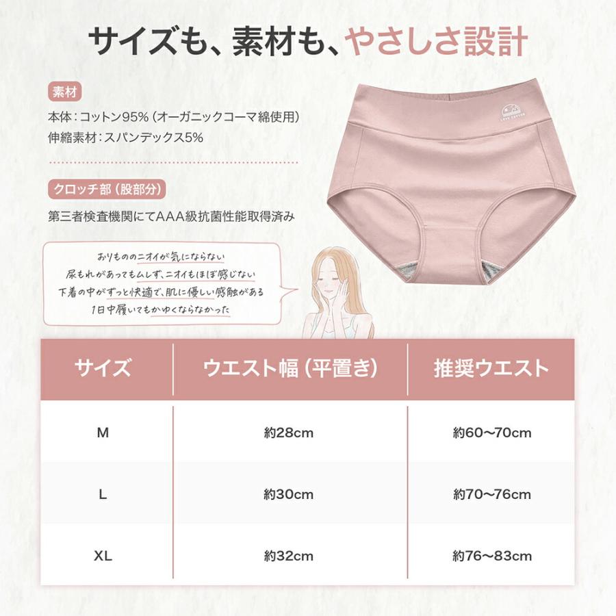 LOVE COTTON 綿 ハイウエストショーツ 5枚 優しいハーブカラーの綿ショーツ すっぽりショーツ 選べる全７色 肌にやさしい 下着 レディース 深ばき |  | 11