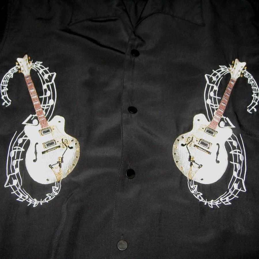 JOHNSONS・LA ROCKA! ENGLAND Gretsch Embroidery Rockabilly Shirt