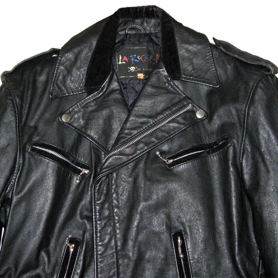 La Rocka! / JOHNSONS 80’s VINTAGE Velvet Trimmimg PIRATES BIKER JACKET ラロッカ  レザージャケット ライダース 革ジャン（皮ジャン）