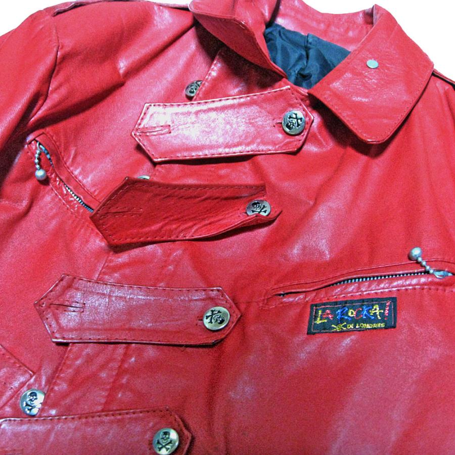 LA ROCKA 赤 レザーダブルライダース JOHNSONS・LA ROCKA! VINTAGE Biker Jacket RED ラロッカ バイカー