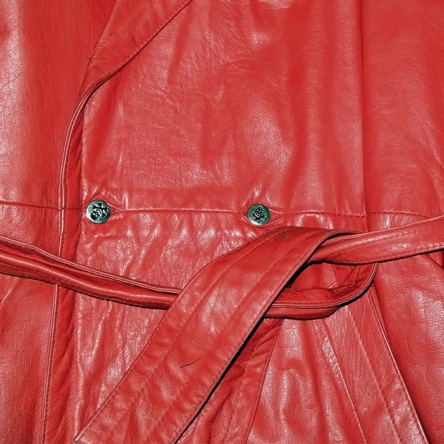 JOHNSONS / LA ROCKA ! VINTAGE LEATHER COAT W-Breasted RED ラロッカ