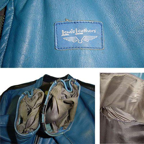 LEWIS LEATHERS Sportsman 70s Motorcycle Jacket  ビンテージ ルイスレザー ツインストライプ スポーツマン ターコイズ ライダースジャケット｜romanticneurosis｜03