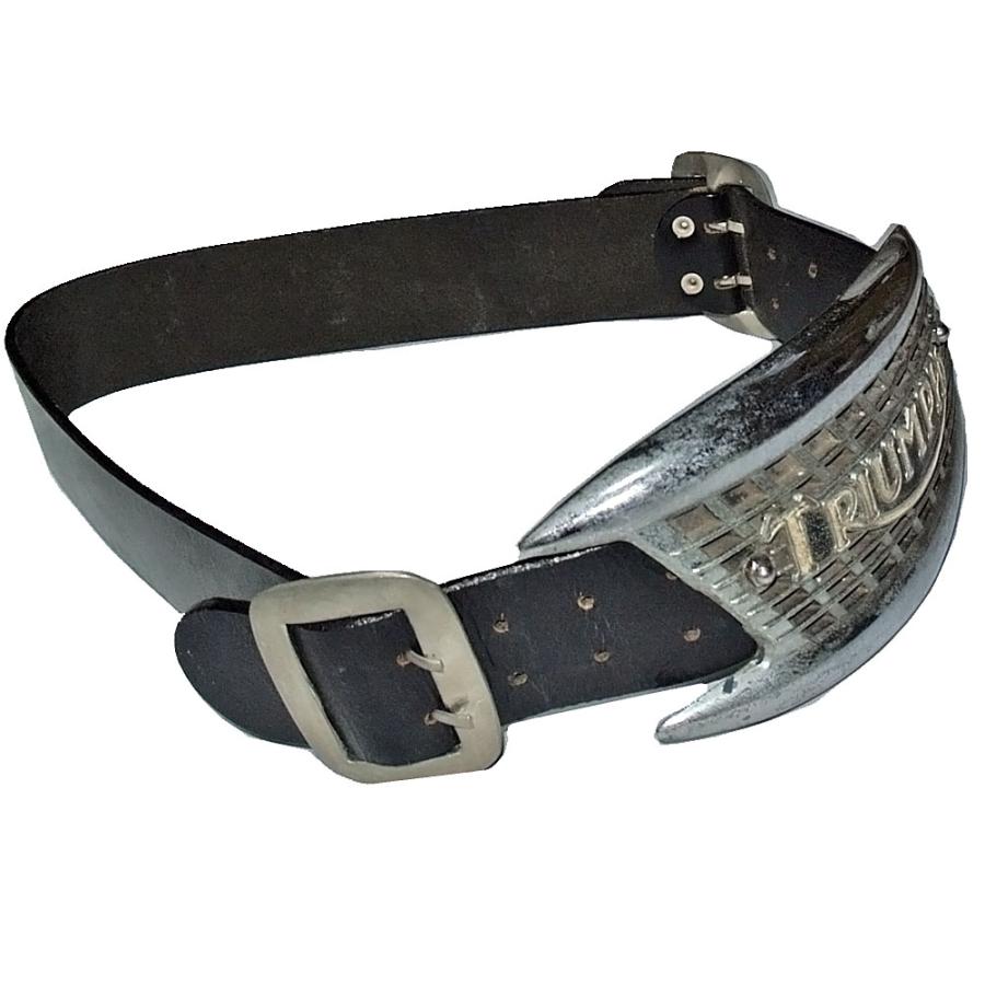 英国 TRIUMPH TANK BADGE Vtg W-BUCKLE BELT FOR ROCKERS トライアンフ