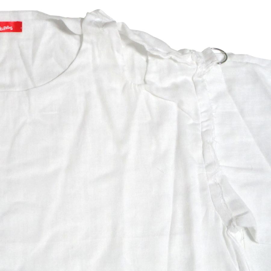 英国製 ROMANTIC NEUROSIS Muslin Top Short‐Sleeved Shirt WHITE
