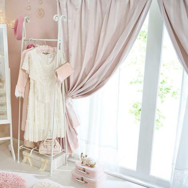 カーテン/リボンテープ調（遮光なし・100×178） ロマンティック