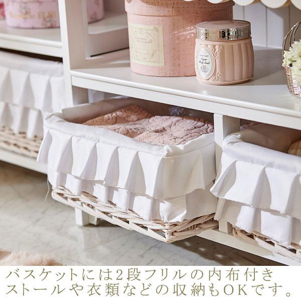チェスト 白 収納 3段 | フリルバスケットチェスト(6杯)／fleurette