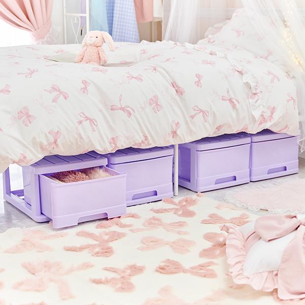 収納ケース 収納ボックス | 深型収納ケース1段/4個セット(グレープ 