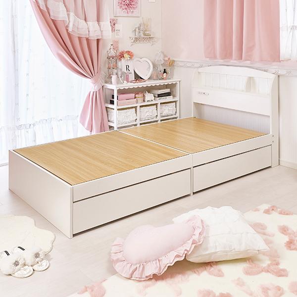 ロマンティックプリンセス シングルベッドフレーム マットレス 収納付き ベッド ベッドフレーム シングル シングルベッド | たっぷり収納ベッド