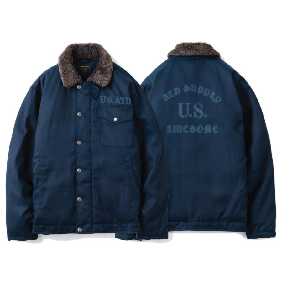 アットダーティ A2 デッキダウンジャケット ネイビー AT-DIRTY A2 DECK DOWN JACKET NAVY｜romeoscafe