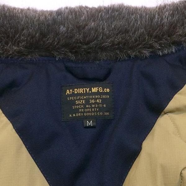 アットダーティ A2 デッキダウンジャケット ネイビー AT-DIRTY DECK