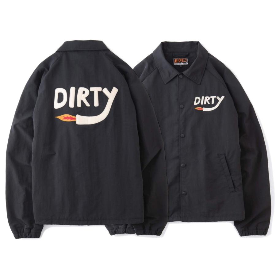 ジャケット・アウター AT-DIRTY DIRTY FIRE COACH JACKET BLACK アットダーティ ダーティ ファイア コーチジャケット ブラック AT