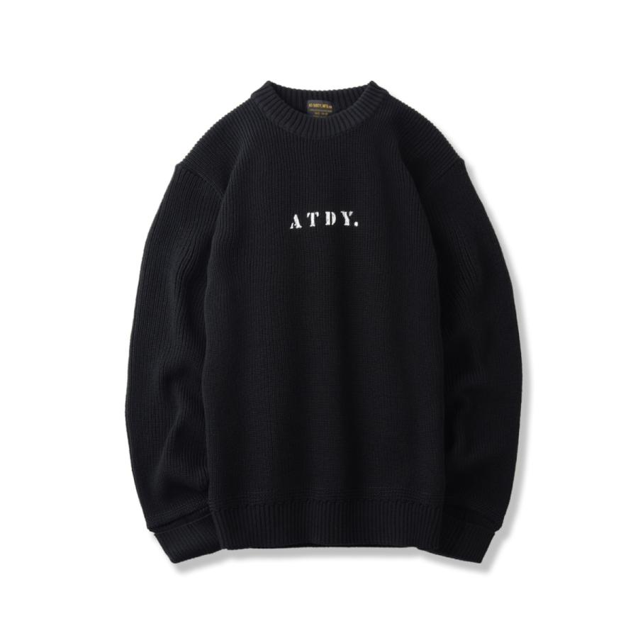 アットダーティ ジープ クルー ニット ブラック AT-DIRTY ATD JEEP 