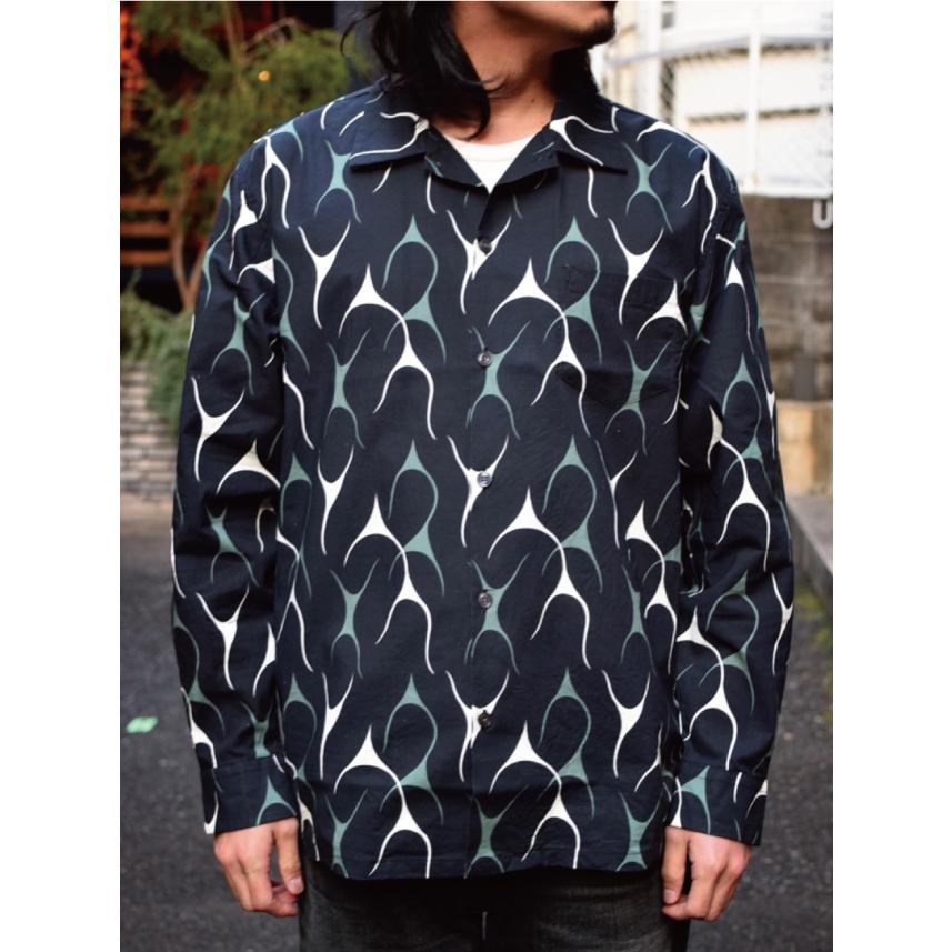 アットダーティ フレームス ロングスリーブ シャツ AT-DIRTY FLAMES L