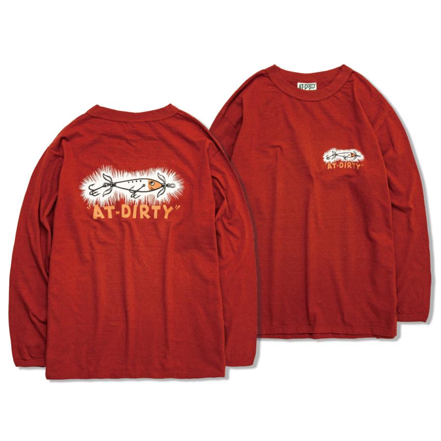 アットダーティ ATD ルアー L/S Tシャツ ロンT 赤 AT-DIRTY LURE TEE 