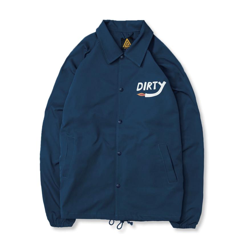 ジャケット・アウター AT-DIRTY DIRTY FIRE COACH JACKET BLACK アットダーティ ダーティ ファイア コーチジャケット ネイビー AT