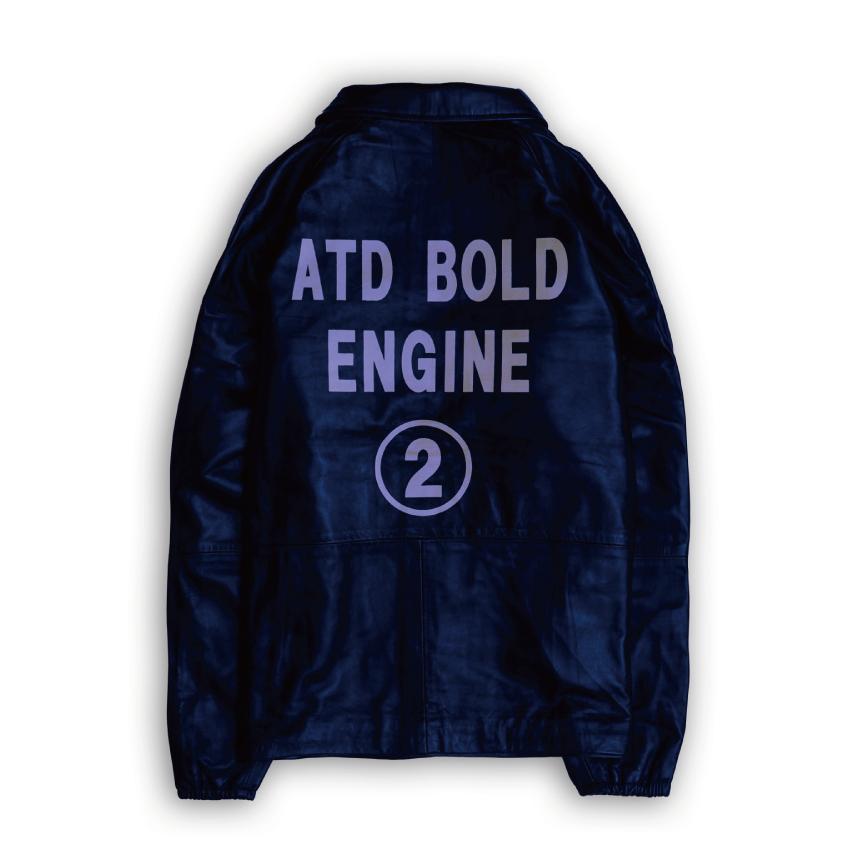 AT-DIRTY コーチジャケット ネイビー サイズM アットダーティ ボールド レザー コーチジャケット ネイビー AT-DIRTY