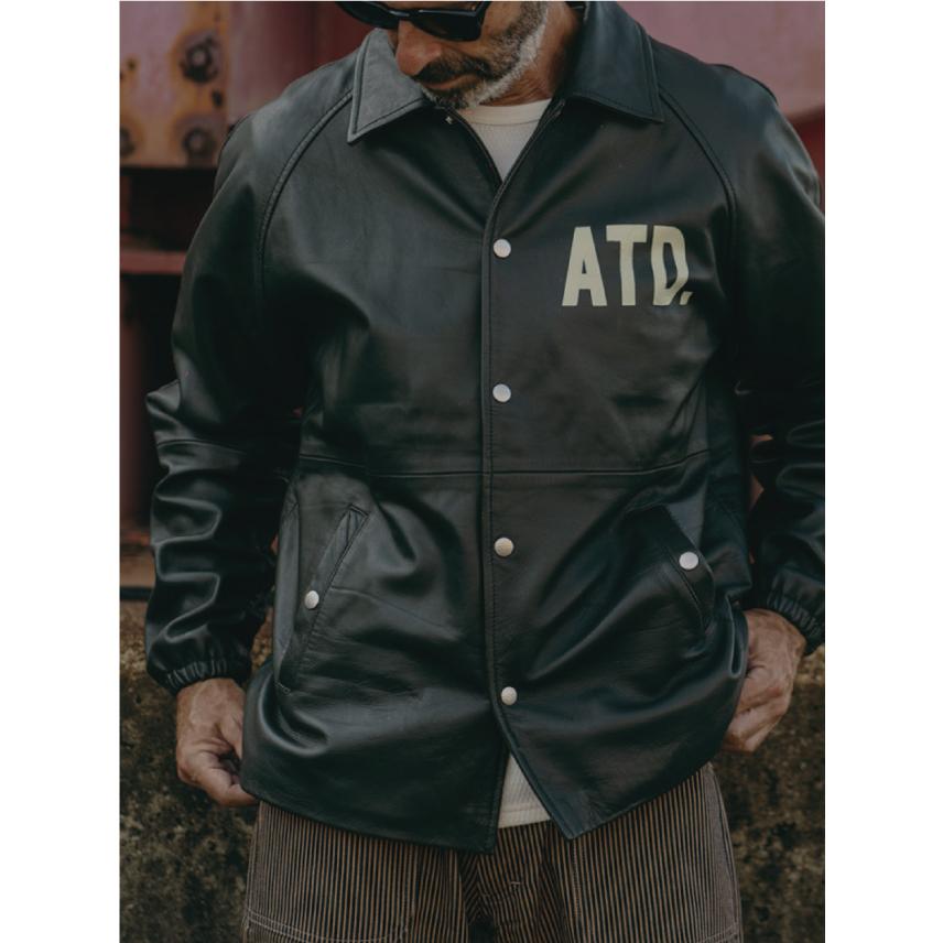 AT-DIRTY アットダーティー レザーコーチジャケット アメカジ バイカー AT-DIRTY】