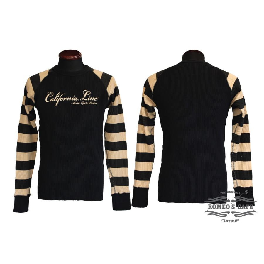 カリフォルニアライン ボーダー サーマル ロングスリーブTシャツ 