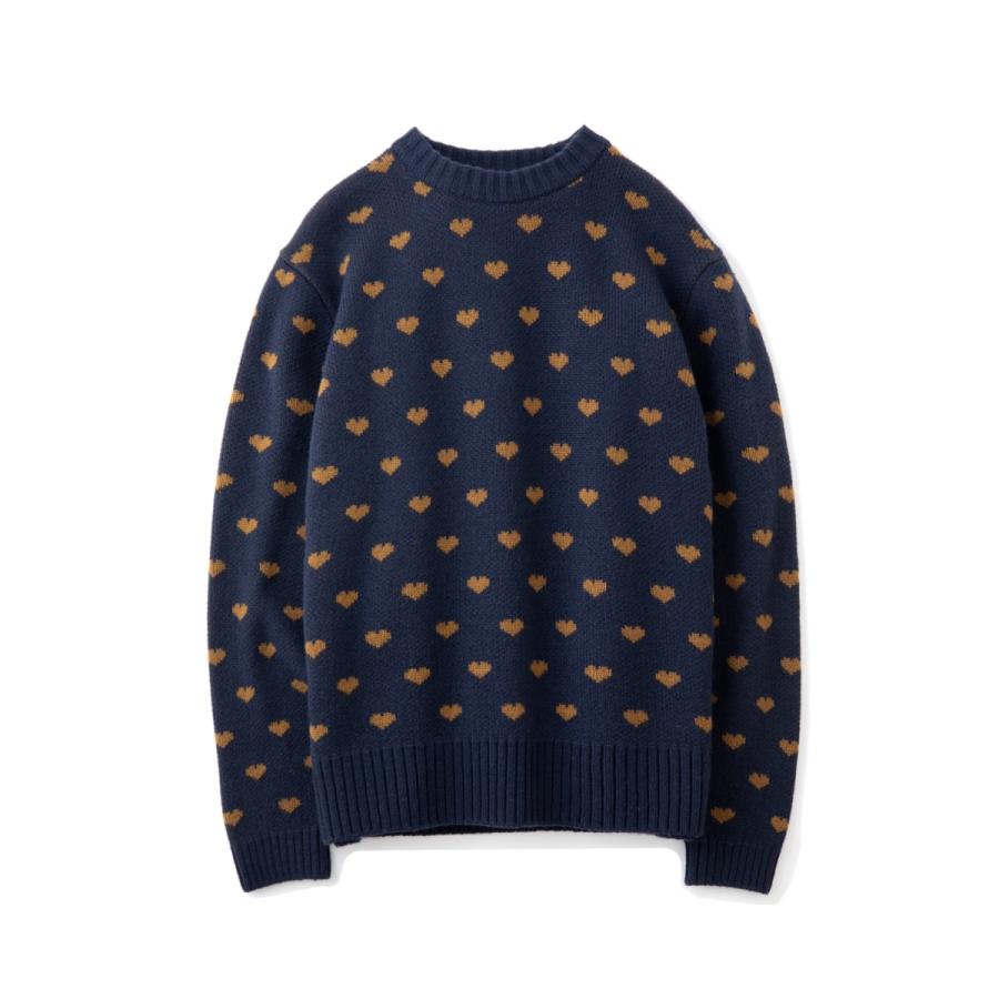 ドレスヒッピー ハート クルー ニット ネイビー DRESS HIPPY HEART