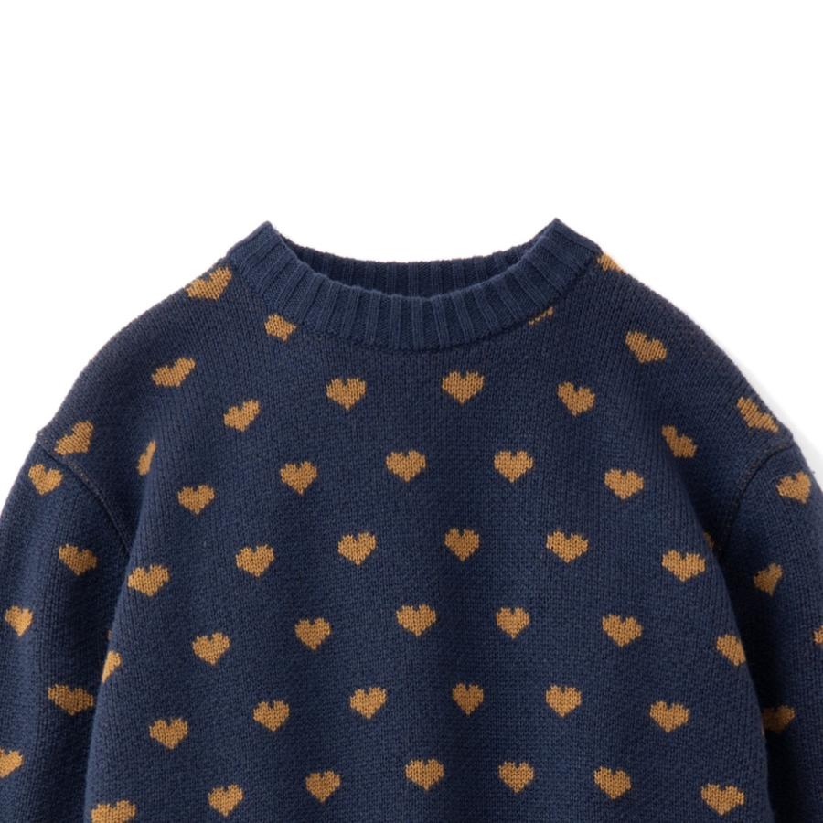 ドレスヒッピー ハート クルー ニット ネイビー DRESS HIPPY HEART 